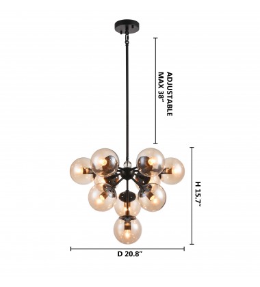  Black Frame Ceiling Fixture (DU102) - Bethel International