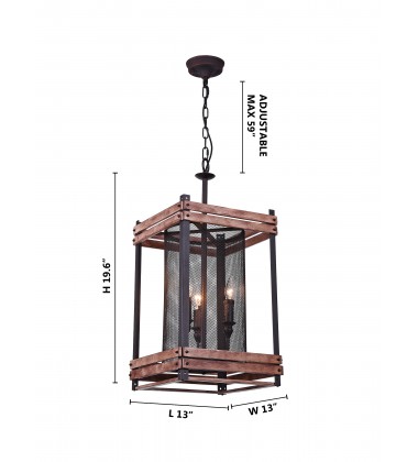  Wood Frame Ceiling Fixture (DU106) - Bethel International