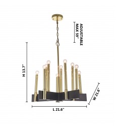 Matte Brass Arms Ceiling Fixture (DU108) - Bethel International