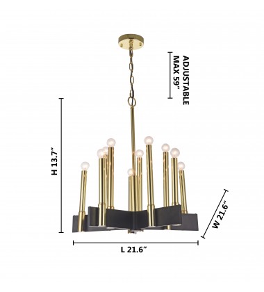 Matte Brass Arms Ceiling Fixture (DU108) - Bethel International