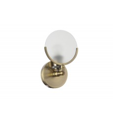  Round Fronsted Glass Shade Wall Sconce (DU114BR) - Bethel International