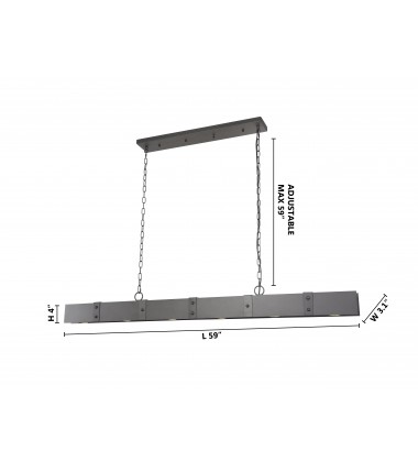  Gun Metal Iron Ceiling Fixture (DU117) - Bethel International