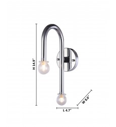  Chrome Finish Wall Sconce (DU124) - Bethel International