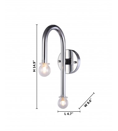  Chrome Finish Wall Sconce (DU124) - Bethel International
