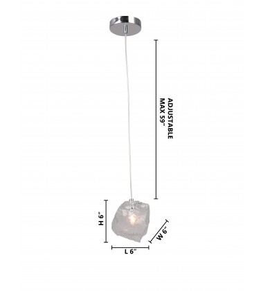  Distorted Glass Single Pendant Lighting (DU126C) - Bethel International