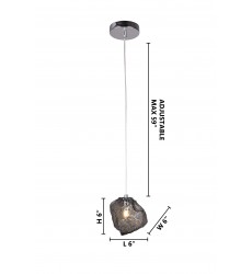  Distorted Glass Single Pendant Lighting (DU126SMK) - Bethel International