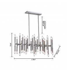  Satin nickel bamboo pipe Ceiling Fixture (DU33SN) - Bethel International