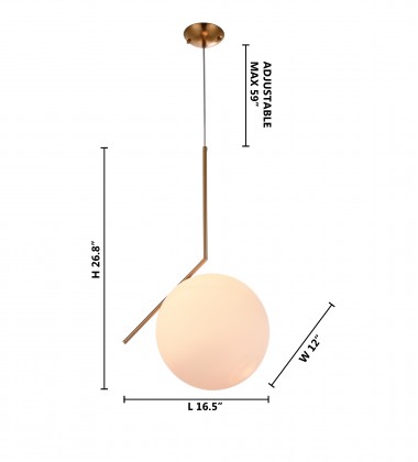 Gold Finish Single Pendant Lighting (DU73L) - Bethel International Gold Finish Single Pendant Lighting (DU73L) - Bethel International