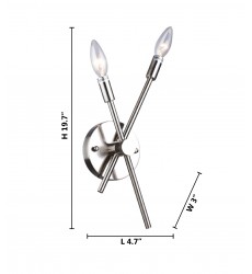  Shiny Nickel Wall Sconce (DU75SN) - Bethel International