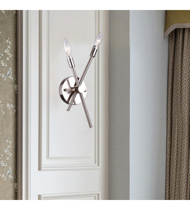  Shiny Nickel Wall Sconce (DU75SN) - Bethel International