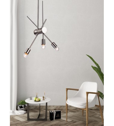  Shiny Nickel Finish Ceiling Fixture (DU76SN) - Bethel International