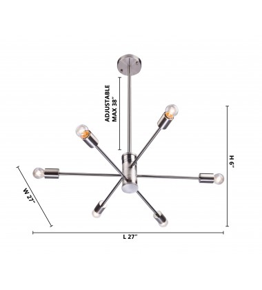  Shiny Nickel Ceiling Fixture (DU77SN) - Bethel International