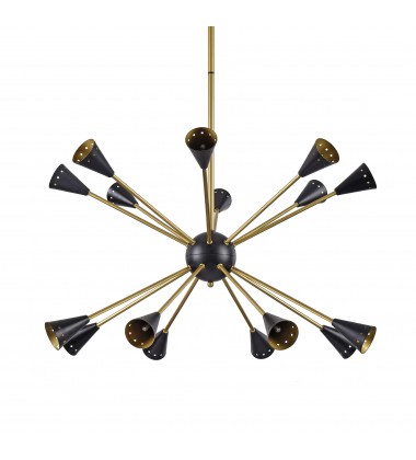  Matte Black And Champagne Gold Finish Ceiling Fixture (DU84) - Bethel International