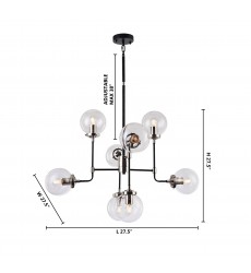  Polished Nickel And Black Finish Ceiling Fixture (DU93) - Bethel International