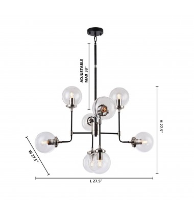  Polished Nickel And Black Finish Ceiling Fixture (DU93) - Bethel International