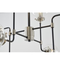  Polished Nickel And Black Finish Ceiling Fixture (DU93) - Bethel International