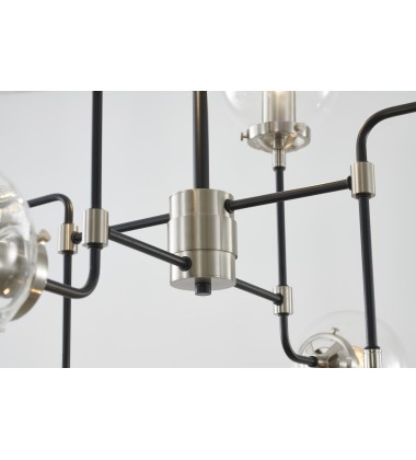  Polished Nickel And Black Finish Ceiling Fixture (DU93) - Bethel International