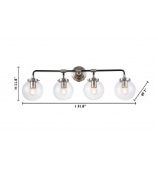  Shiny Nickel And Black Finish Wall Sconce (DU94) - Bethel International