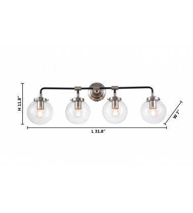  Shiny Nickel And Black Finish Wall Sconce (DU94) - Bethel International
