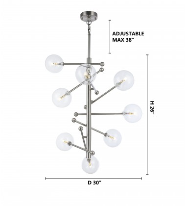Shiny Nickel Frame Ceiling Fixture (DU98SHN) - Bethel International Shiny Nickel Frame Ceiling Fixture (DU98SHN) - Bethel International