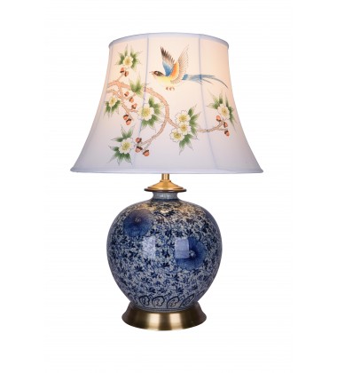  Blue & White Table Lamp (FUM02T11B) - Bethel International