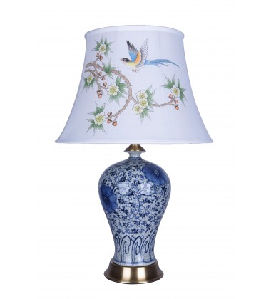  Blue & White Table Lamp (FUM03T8B) - Bethel International
