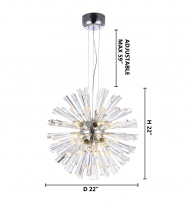  Clear crystal spike chandelier Chandelier (GA74S) - Bethel International
