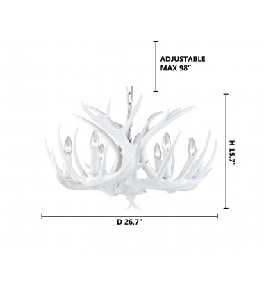  Indoor Antler Lighting (IL07WH) - Bethel International