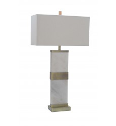  White Marble Base Table Lamp (JTL19GH-AB) - Bethel International