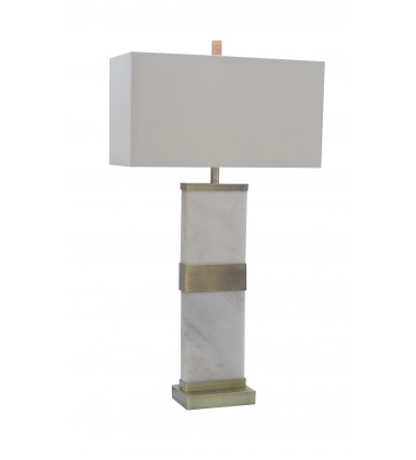  White Marble Base Table Lamp (JTL19GH-AB) - Bethel International