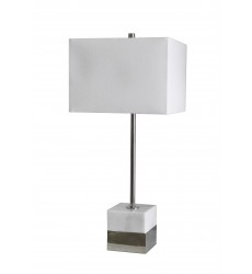  White Marble Base Table Lamp (JTL49GH-PN) - Bethel International