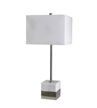  White Marble Base Table Lamp (JTL49GH-PN) - Bethel International
