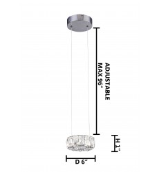  Clear crystal  LED Single Pendant Lighting (KD05-3) - Bethel International
