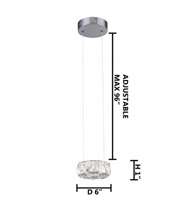  Clear crystal  LED Single Pendant Lighting (KD05-3) - Bethel International