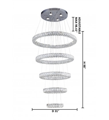  Clear crystal  LED Single Pendant Lighting (KD07-3) - Bethel International