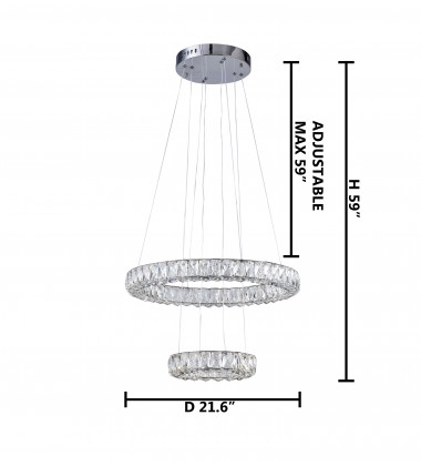  Clear crystal  LED Single Pendant Lighting (KD09) - Bethel International