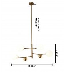  Antique Brass Iron Frame Ceiling Fixture (KJ02) - Bethel International