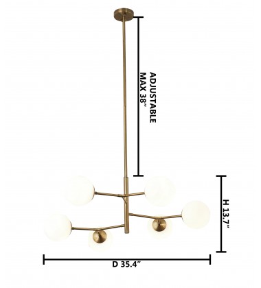  Antique Brass Iron Frame Ceiling Fixture (KJ02) - Bethel International