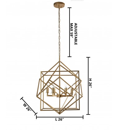 Gold Iron Frame Ceiling Fixture (KJ03) - Bethel International Gold Iron Frame Ceiling Fixture (KJ03) - Bethel International