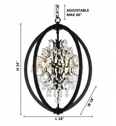  Chandelier (LA10C18BLK) - Bethel International