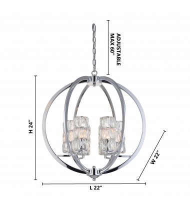  Chrome Finish Chandelier (LA14) - Bethel International