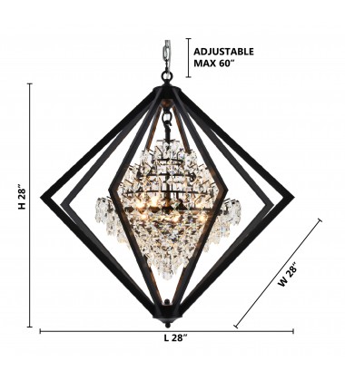  Chandelier (LA15C28BLK) - Bethel International