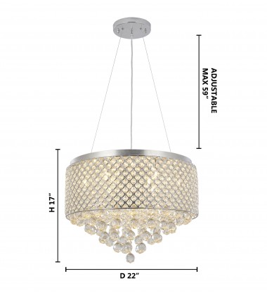  Crystal Drops Chandelier (LD03CRL) - Bethel International