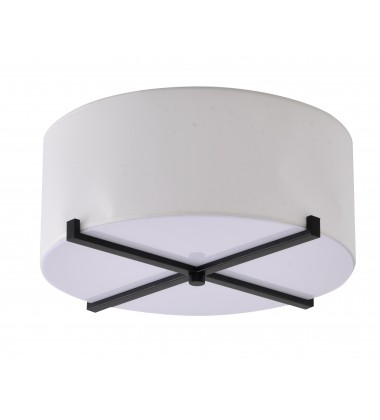 White Fabric Shade Flush Mount (LG03) - Bethel International