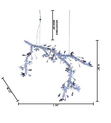  Smoke & Clear Crystal Chandelier (LX9904) - Bethel International