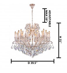 Clear Crystal Chandelier (MD8092-19PEW) - Bethel International