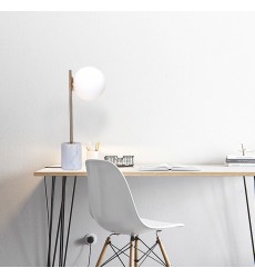  White Marble Base  Table Lamp (MTL24PQ-GD) - Bethel International