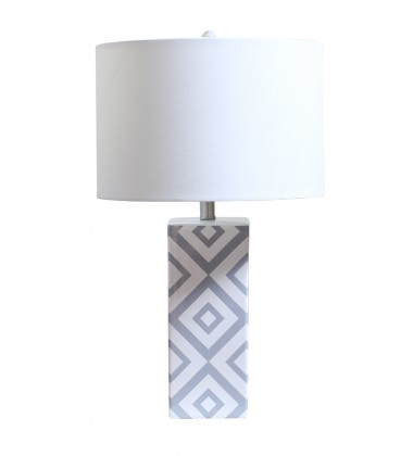  White & Grey Table Lamp (MTL33PQ-SN) - Bethel International