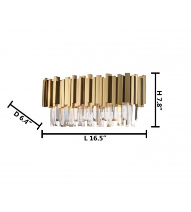 Clear Crystal Wall Sconce (MU11B-18G) - Bethel International Clear Crystal Wall Sconce (MU11B-18G) - Bethel International