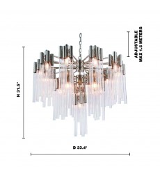  Shiny Nickel Chandelier (MU21P33HN) - Bethel International